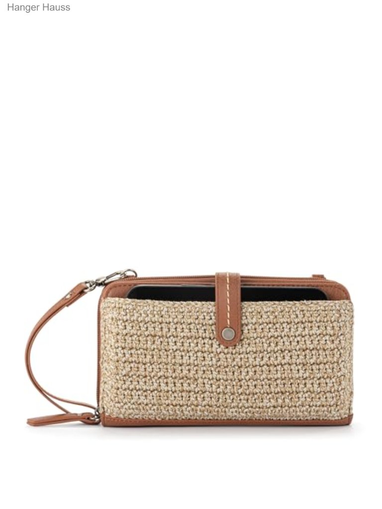 Hand-Crochet Convertible Smartphone Crossbody Bag With Detachable Wristlet,